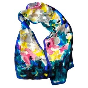 Vince Camuto Watercolour Flower Silk Feel Scarf